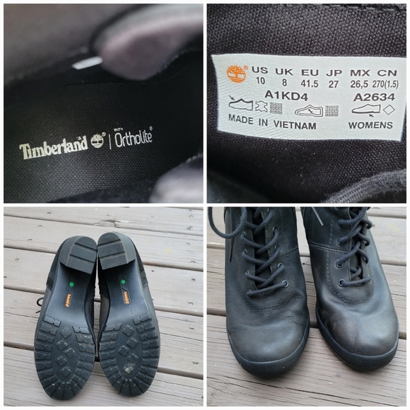 Timberland Camdale Lace-up 6" black Nubuck Suede Leather Chunky Heel Ankle Boots - Picture 7 of 9